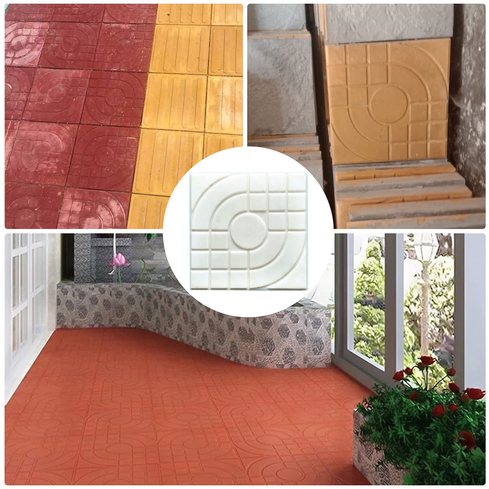 Stampo Per Pavimentazione In Plastica Da 40 X 40 Cm Per Giardino, Patio - Foto 3