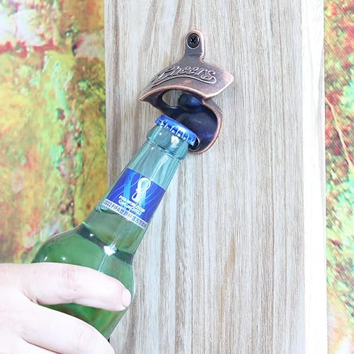 Miniatura 3 de 12 piezas de abrebotellas de estilo antiguo para montar en la pared, tornillo de cobre envejecido exterior en abrebotellas de cerveza montado en