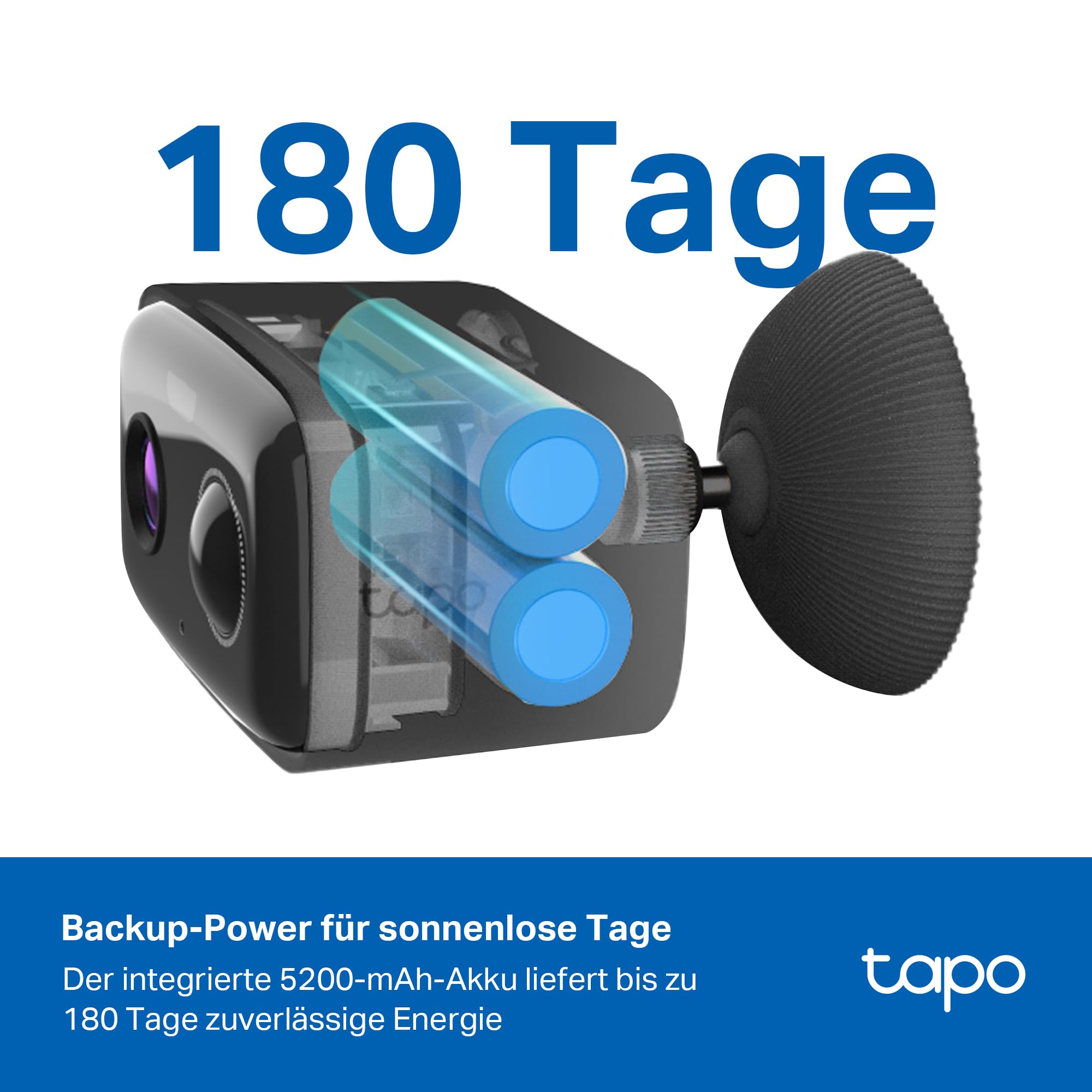 Tapo C401 KIT Solar Überwachungskamera für außen, 1080p, 180-Tage-Akku, Kabellos, Farbnachtsicht, 2,4 GHz WLAN, Zwei-Wege-Audio, KI-Erkennung, lokale microSD-Karte oder H500-Homebase