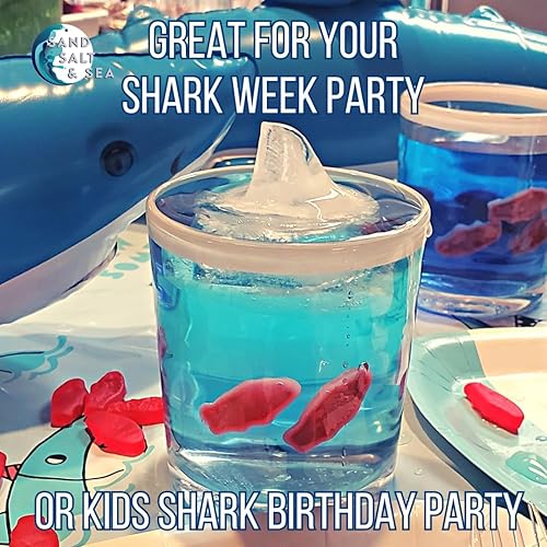 Miniatura 7 de Bandeja de silicona para cubitos de hielo con aleta de tiburón, 100% grado alimenticio, sin BPA, silicona apta para lavavajillas, regalo de fiesta