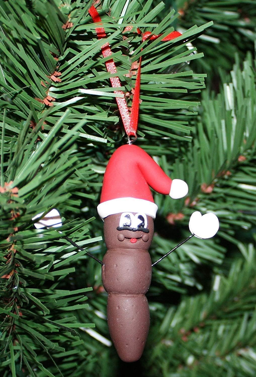 Mr. Poo with Santa Hat Christmas Ornament
