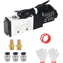 Solenoid Valve 4V210-08 DC12V Series Single Coil Pilot-Operated Electric 5 Ways 2 Position 1/4 inch NPT Connection Type Outlet Wire