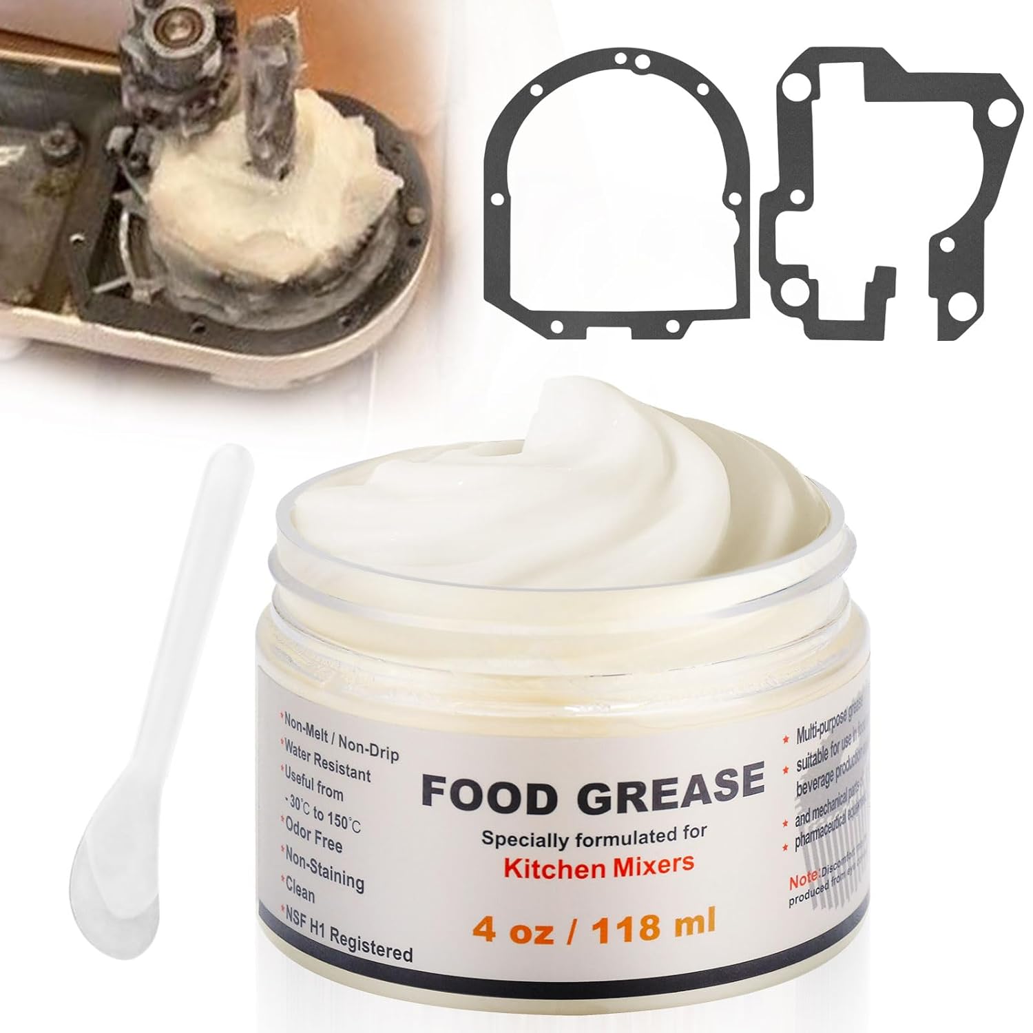 KitchenKipper 4Oz Food Grade Grease for Kitchenaid Stand Mixer, Universally Compatible with Most