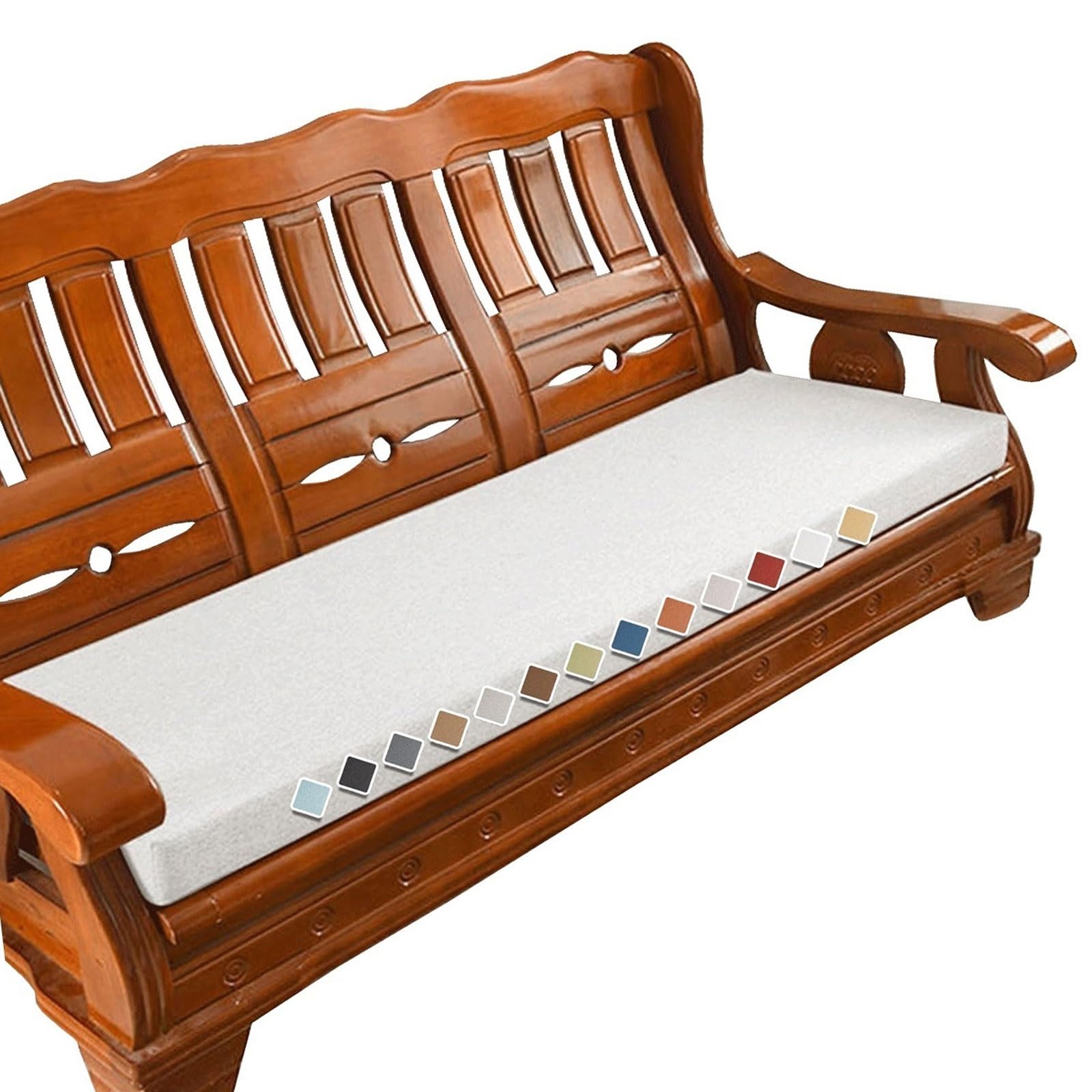Versatile Indoor/Outdoor Bench Cushion - 150cm/120cm/100cm/90cm x 40cm/35cm/50cm - 2/3 seater Non-Slip Seat Pad for Bay Windows,Garden Patio,Long Chairs,Swings & Porch Furniture(Cream,120x50x5cm) โ image 1