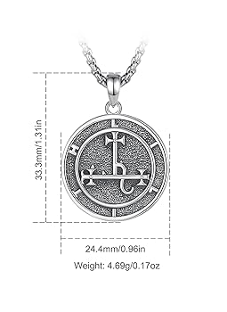 Collana Sigillo Di Lilith - Gioiello Gotico In Acciaio Inox - Foto 8