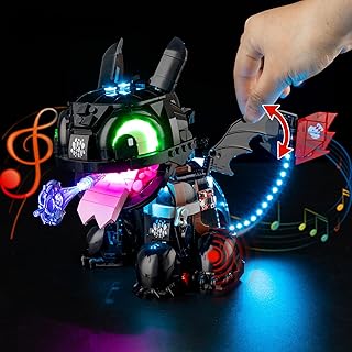 Nitemode LED Light Kit Compatible with Lego 10375, Upgraded How to Train Your Dragon : Toothless Model Lighting Accessories,No Model(Sound Version)