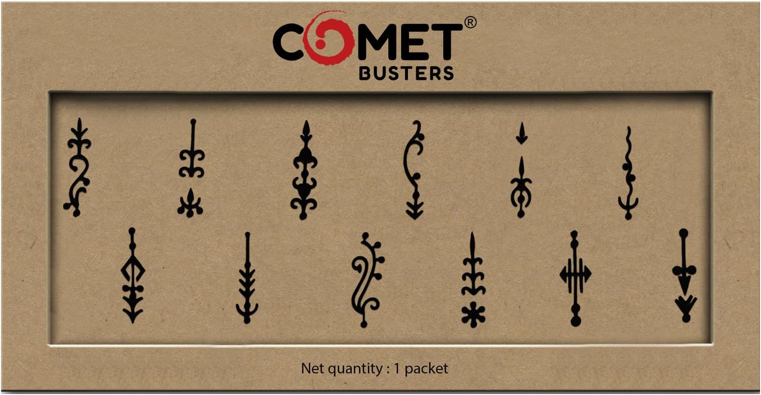 Comet Busters Beautiful Handcrafted Fancy Black Bindi For Women (20mm) (BIN047)