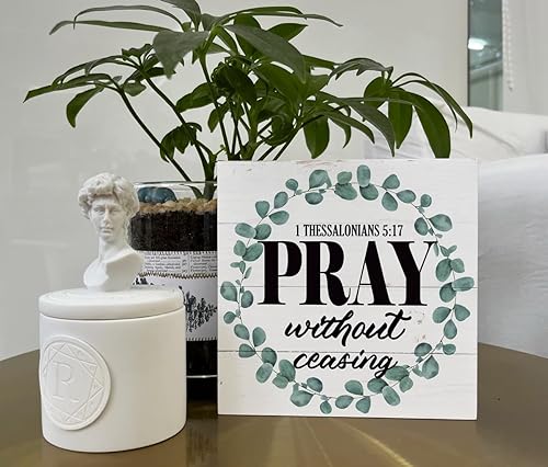 Miniatura 95 de Letreros de madera cristiana, versículo bíblico, filipenses 4:13 – I Can Do All Things Through Christ Who Strengthens Me, decoración de mesa