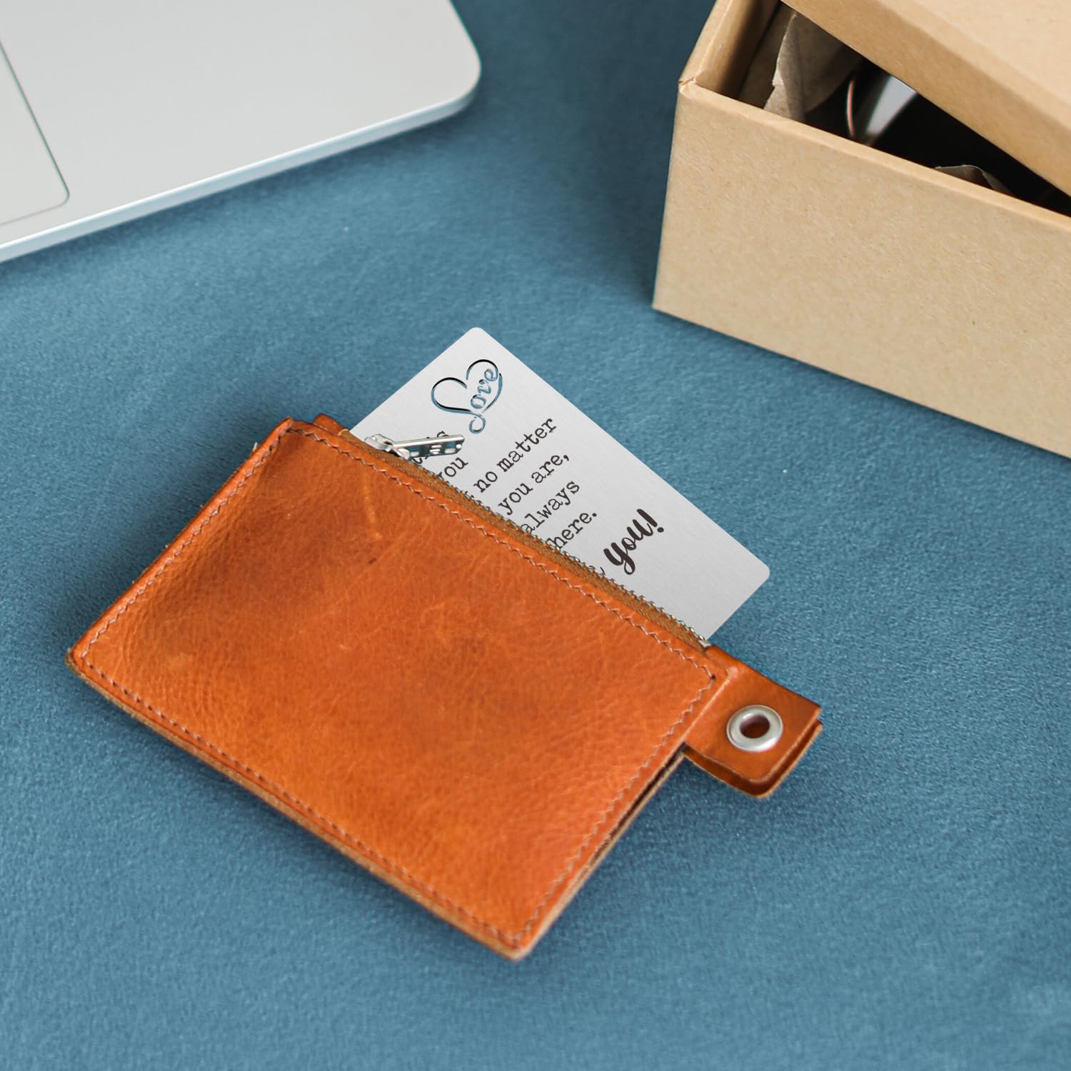 Anniversary Card For Husband - Laser Engraved Metal Wallet Insert Card, Love Note Gift For Him - View #8