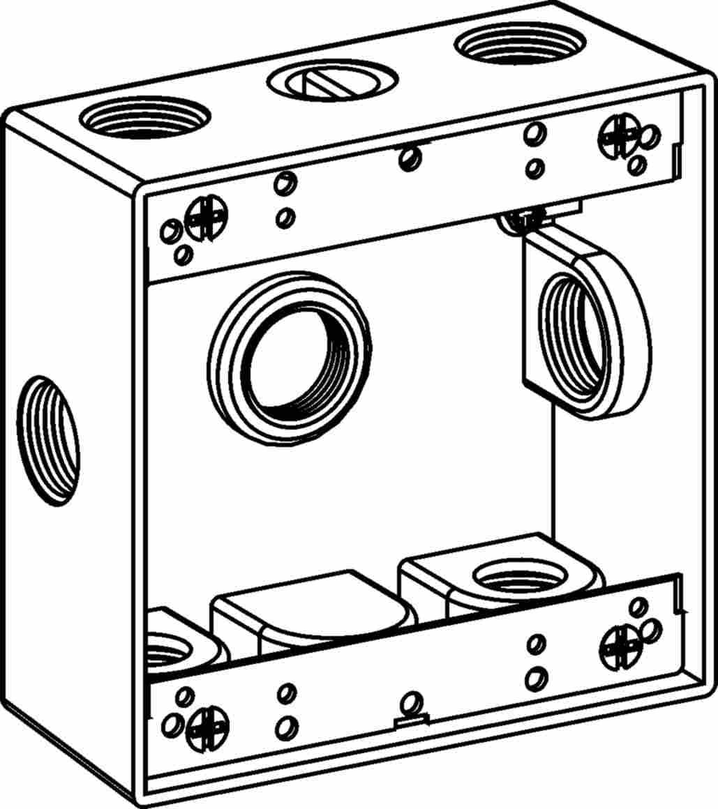Orbit 2B757X Electric Box, 2" Deep 7 Outlets w/3/4" Hole Size X