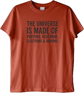 The Universe Is Made Of Protonlar Elektronlar Baskılı Siyah T-Shirt