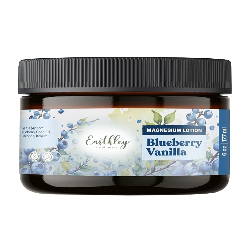 Earthley Wellness Loção Corporal com Magnésio, Blueberry Vanilla, 170 g