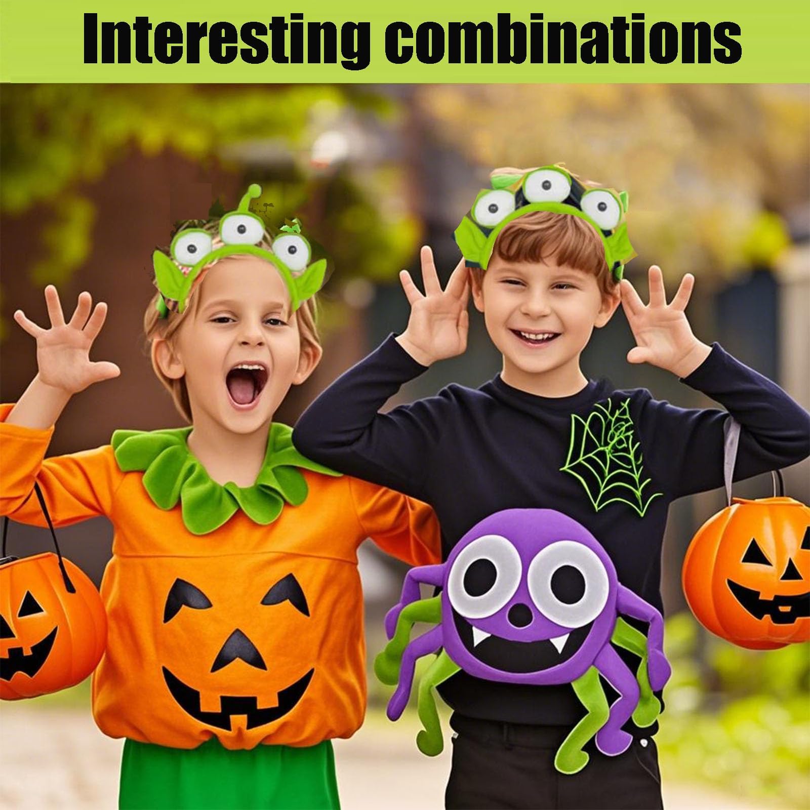 GETFACAI Alien Headband With Three-Finger Gloves, Toy Story Alien Costume Set for Halloween Parties and Cosplay Events, Adjustable Three-Eyed Headwear with Matching Gloves - Image 4