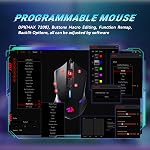 Clavier de jeu Redragon S101, souris M601, clavier de jeu rétroéclairé RGB, souris rétroéclairée programmable, ensemble combo valeur [Nouvelle version]