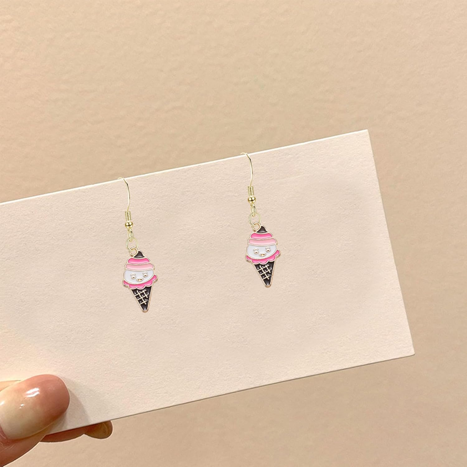 Alloy Drip Oil Ice Cream Earrings Summer Sweet Cute Cartoon Dessert Dangle Earrings for Women Lightweight Party Jewelry Accessories - Image 6