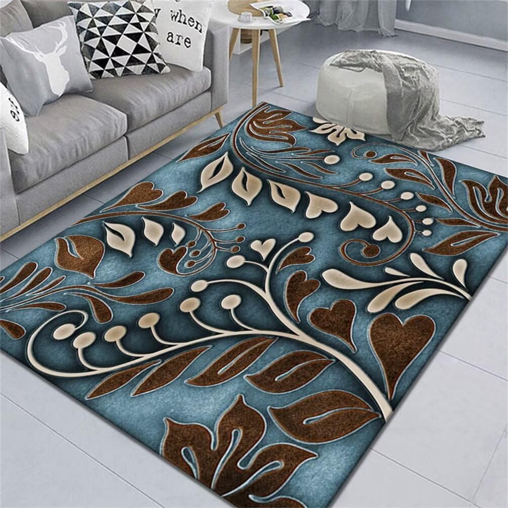 Tapis salon doux bleu protection sol entrée intérieur grande taille 170x240
