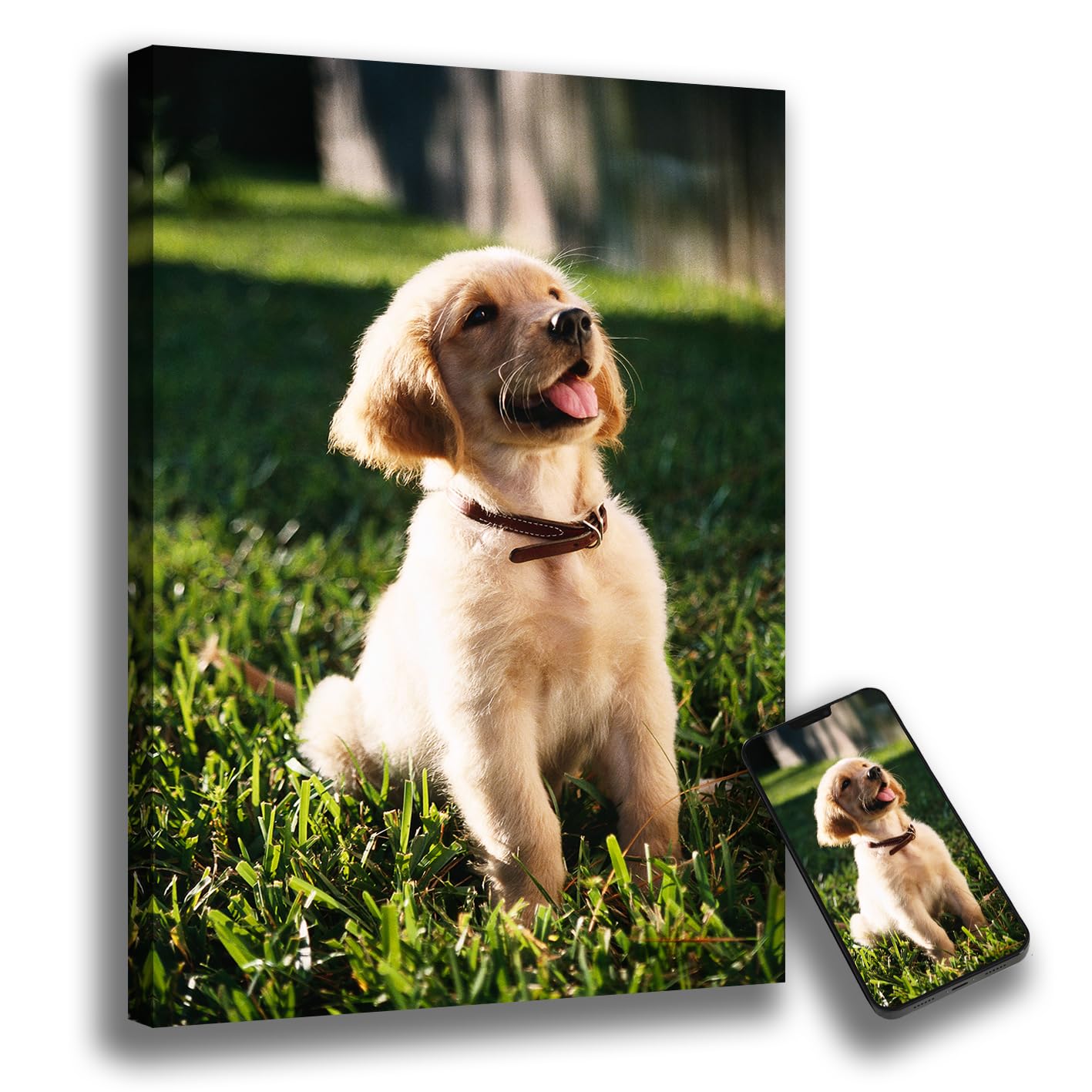 OOPS Cuadro Personalizado con tu Foto | 100% Personalizable | Bastidor de Madera | Regalo para Bodas, Cumpleaños, San Valentín y Recuerdos (Lienzo, 30x20)