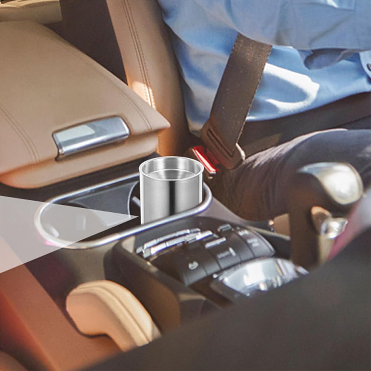 2pcs Stainless Steel Car Ashtrays with Lids, Windproof Metal Ash Tray Set for Auto, Office, and Business Use, Portable Large Silver Ashtray for Smokers