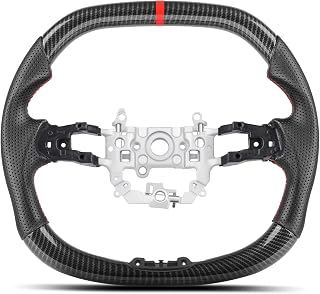 Carbon Fiber Style Steering Wheel for Honda Civic 11th Gen 2022-2026 Si Type R FL5, Integra Acura 2023-2026, F1 Racing Double Flat Shape, Red Stitching Hydro Dip Glossy Finish, No Heating