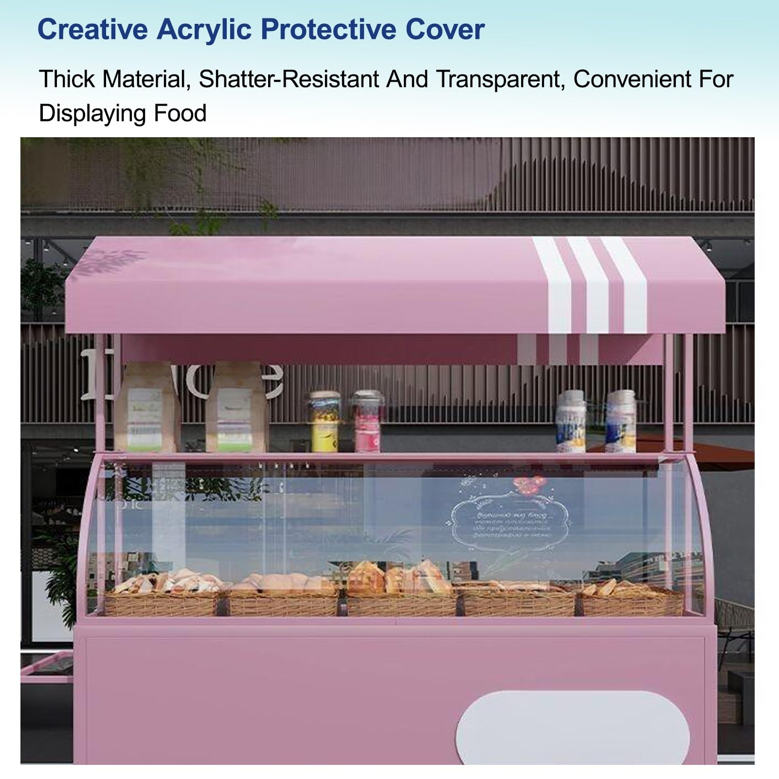 le Carrello alimentare con tettoia, Display venditore ambulante per eventi e vendite all'aperto, Stand alimentare portatile, Rimorchio alimentare commerciale, Food Truck Equint