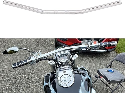Miniatura 7 de Motocicleta barras de arrastre manillar 0.866 in 78 "universal para Bobber Cafe Racer Sportster Cruiser XL 883 1200 Custom Chopper Softail Dyna