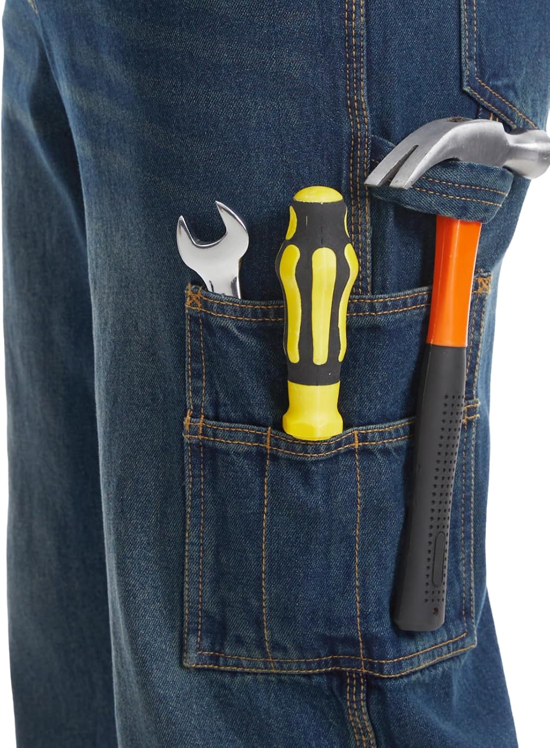 WORK IDEA Men’s Carpenter Jean Workwear with Utility Pockets & Hammer Loop