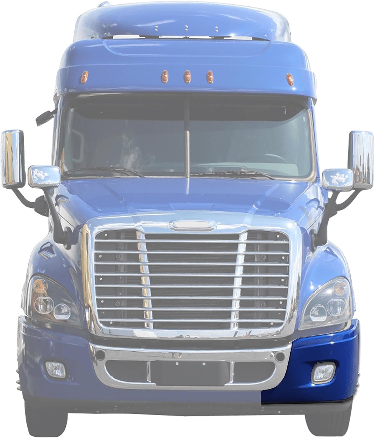 KOZAK Outer Bumper Corner Cover with Fog Lamp Hole Left Driver Side Compatible with Freightliner Cascadia 2008-2017 Includes Logo, 2x22" Windshield Wipers and Reflective Vest