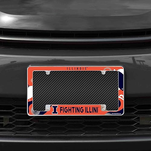 Miniatura 100 de Rico Industries NCAA Wave - Marco de matrícula cromado de 12 x 6 pulgadas para automóvil, camión, SUV