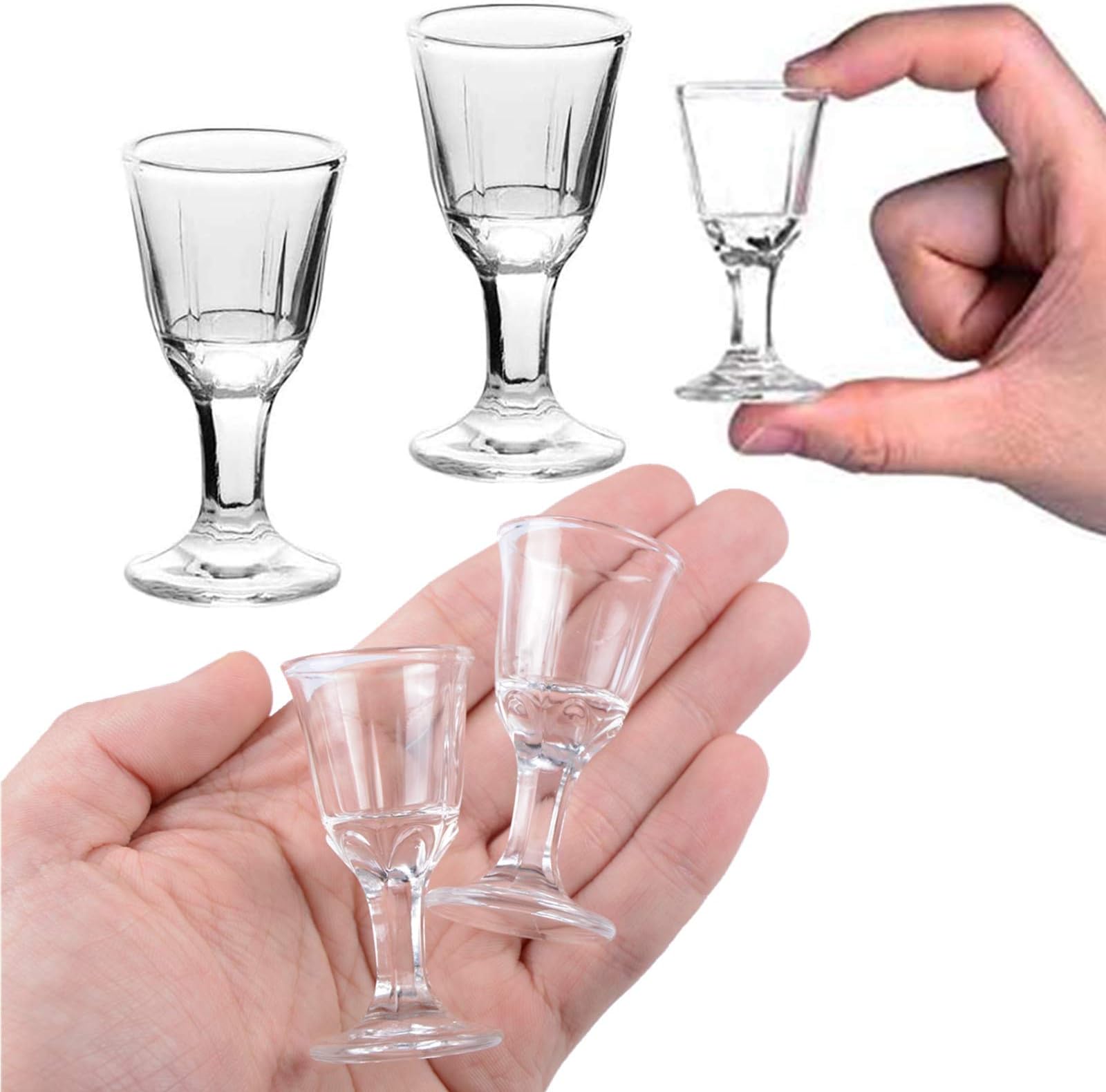 Small Mini Size 10ml, 0.4oz - 2pcs Mini Shot Glass Shooter Wine Liquor Spirit Sake Alcohol Cups Chinese Japanese Small Drinking Glass for Tequila Vodka Chinese Wine Glass Cup for Pub Home use