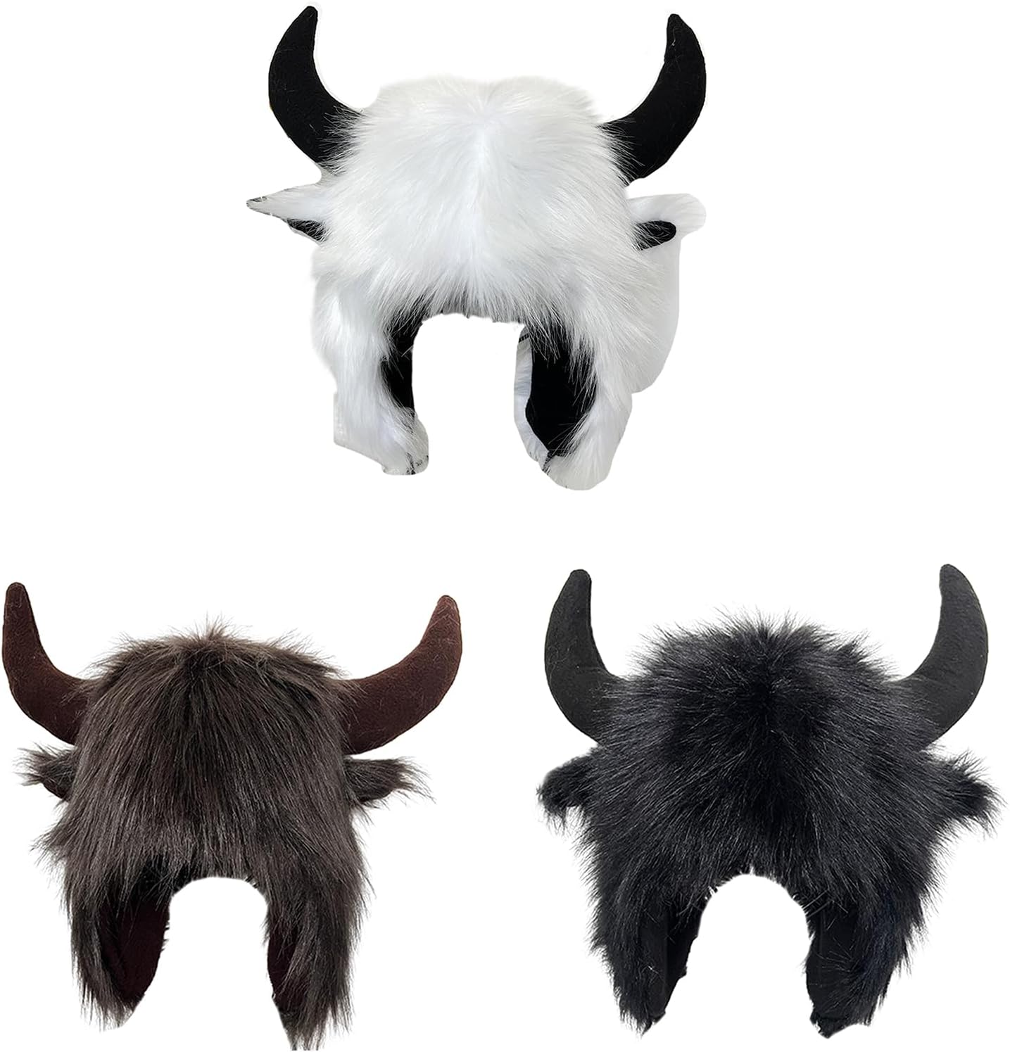 Wacky Beanie Hat With Horn Earflap For Winter Stay Warm Stylish Furry Outdoor Activities Halloween Party For Men Women Cold Weather Kids Boys Girls