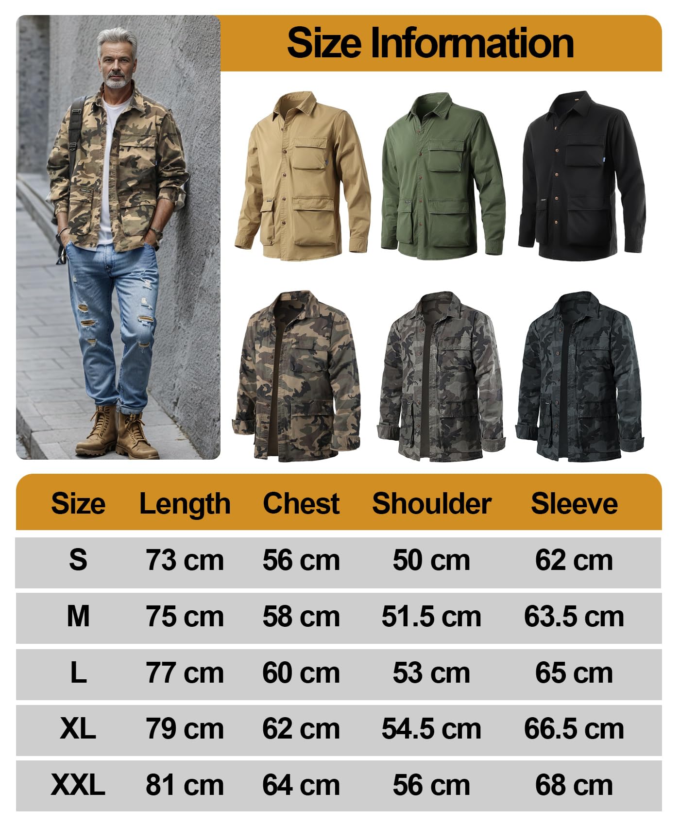 Harbrosrce Vintage Camisa Manga Larga para Hombre Informales Grueso Algodón Camuflaje Shirt Chaqueta Militar Camisa Casual de Trabajador con Botónes Top con Bolsillo