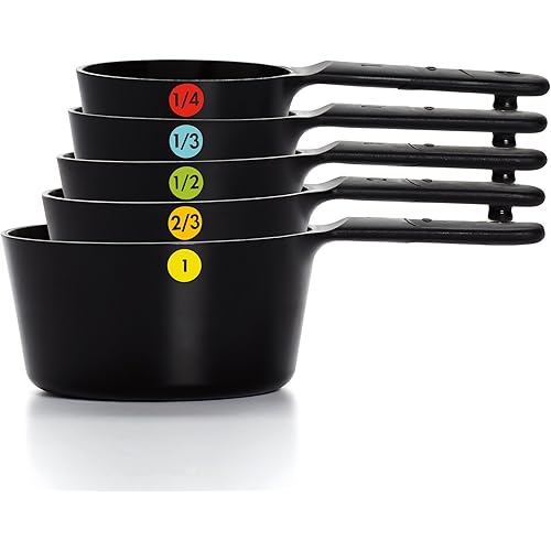 OXO Good Grips 6- Piece Plastic Measuring Cups, Black