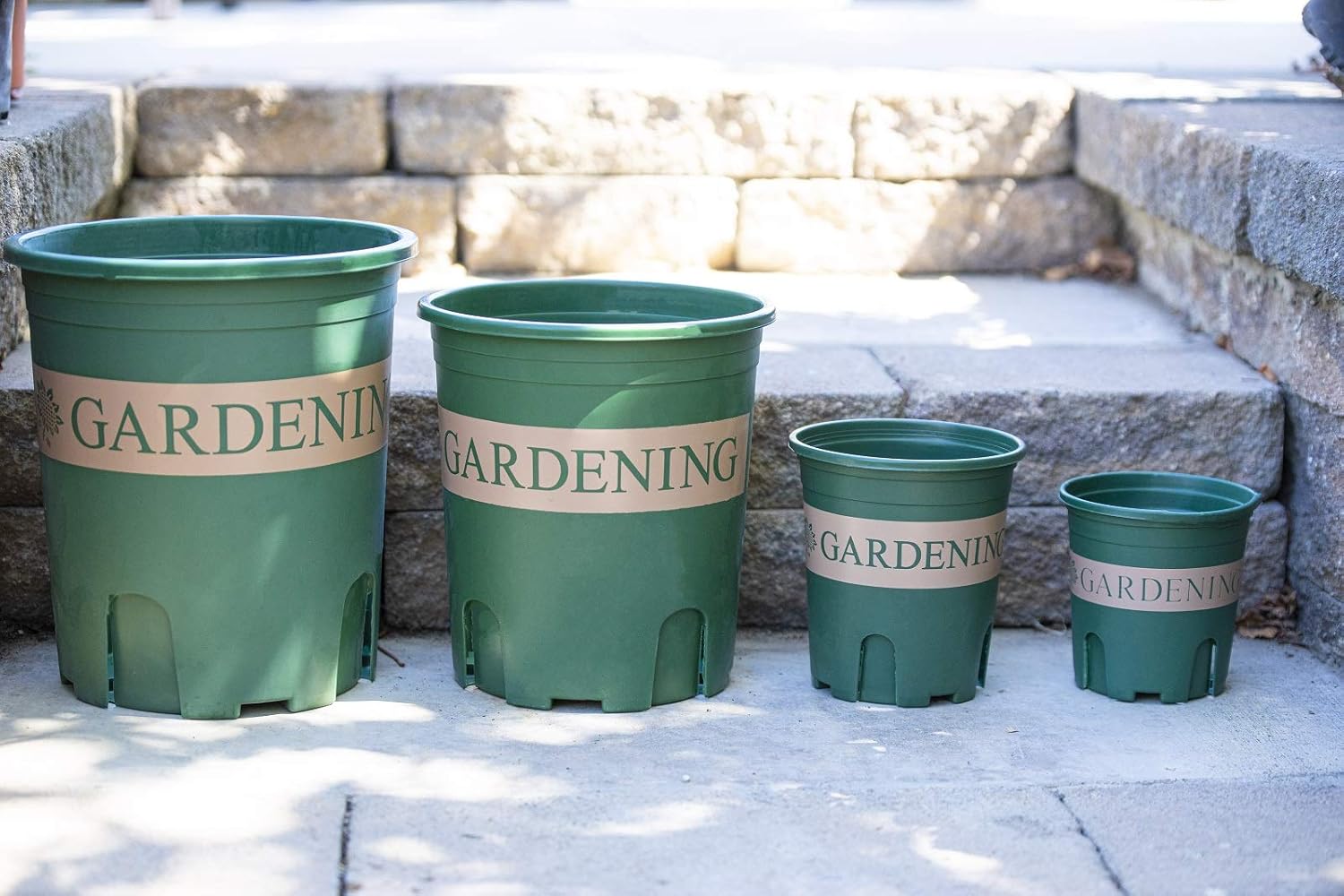 15 pcs Green Plastic Printed pots with Root Control Design for Garden Plants Vegetable Flower Fruit Nursery Seedling (1 Gallon)