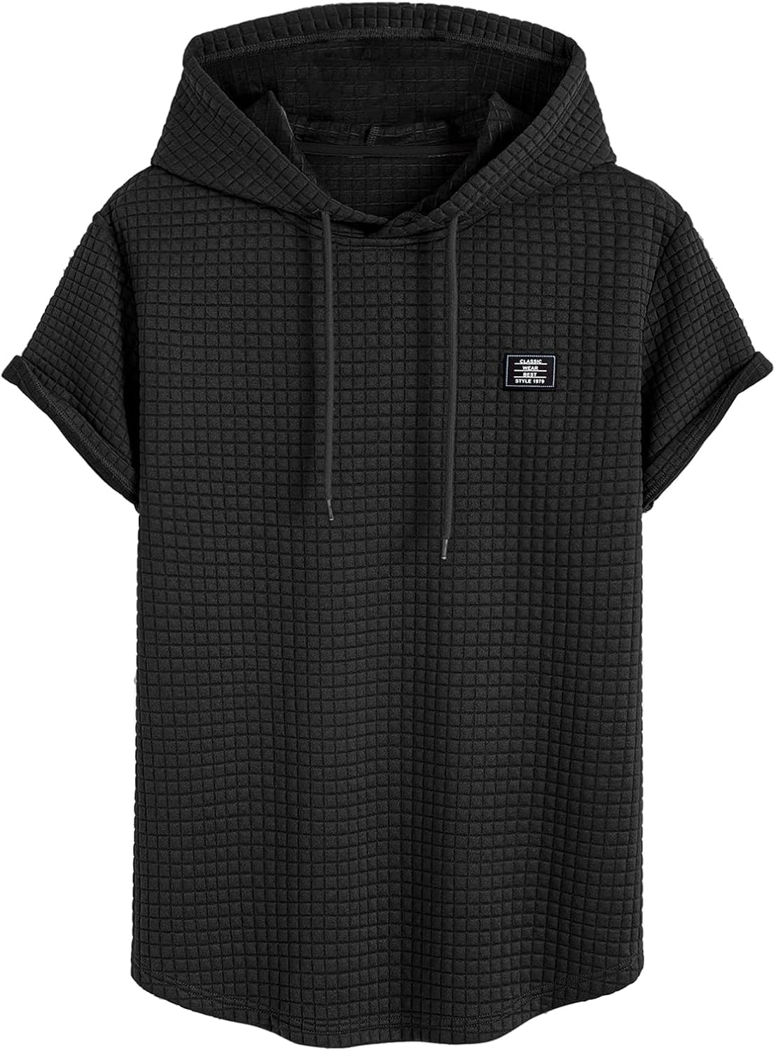 Short Sleeve Hoodies for Men, Casual Waffle Muscle Kuwait Ubuy