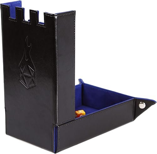Miniatura 3 de Forged Dice Co. Draco Castle - Bandeja plegable para dados y torre de dados, bandeja plegable para dados DND y torre de bandeja rodante de dados,