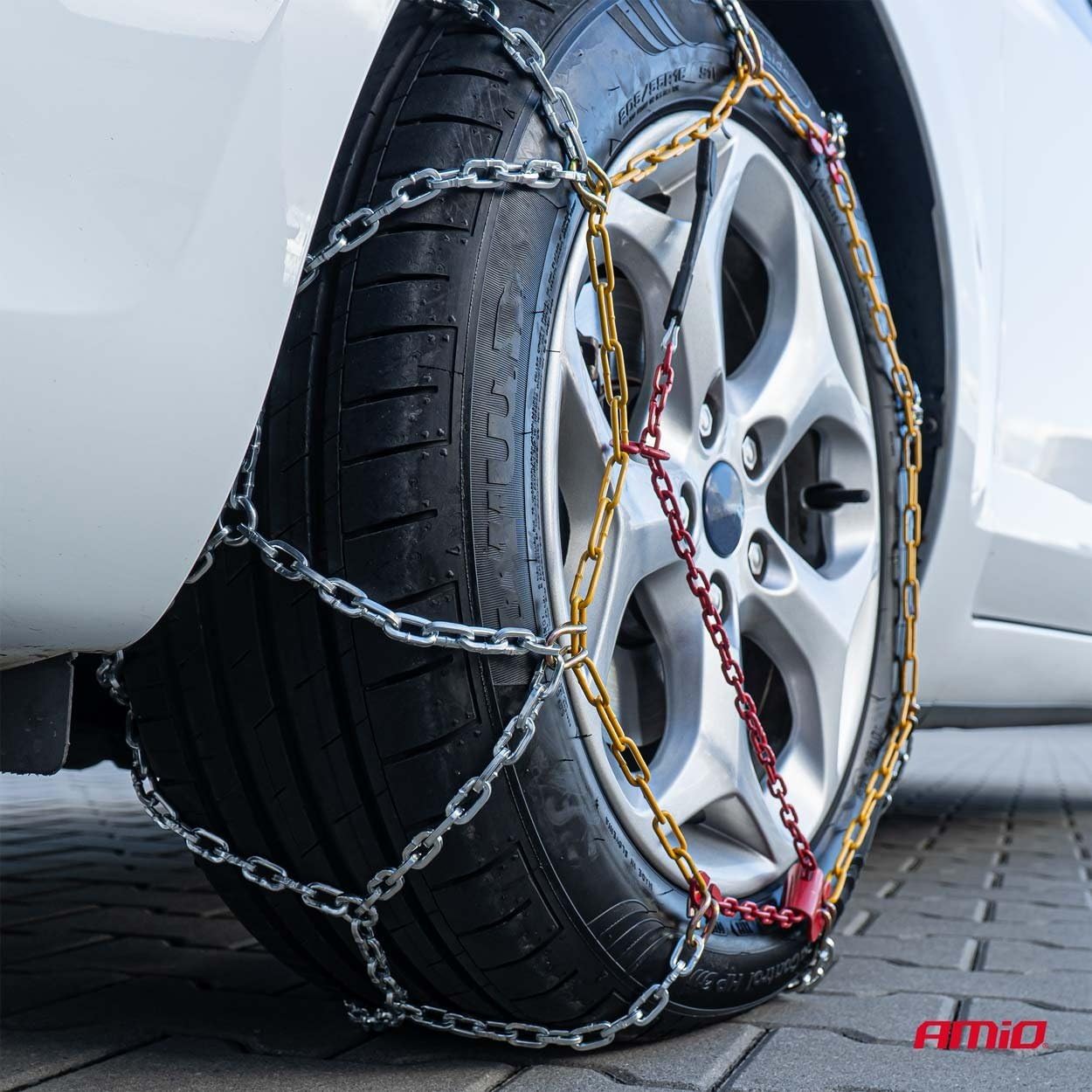 Chaînes à neige AMIO pour pneus 195/65 R15 Homologation : TÜV/GS | 12 mm