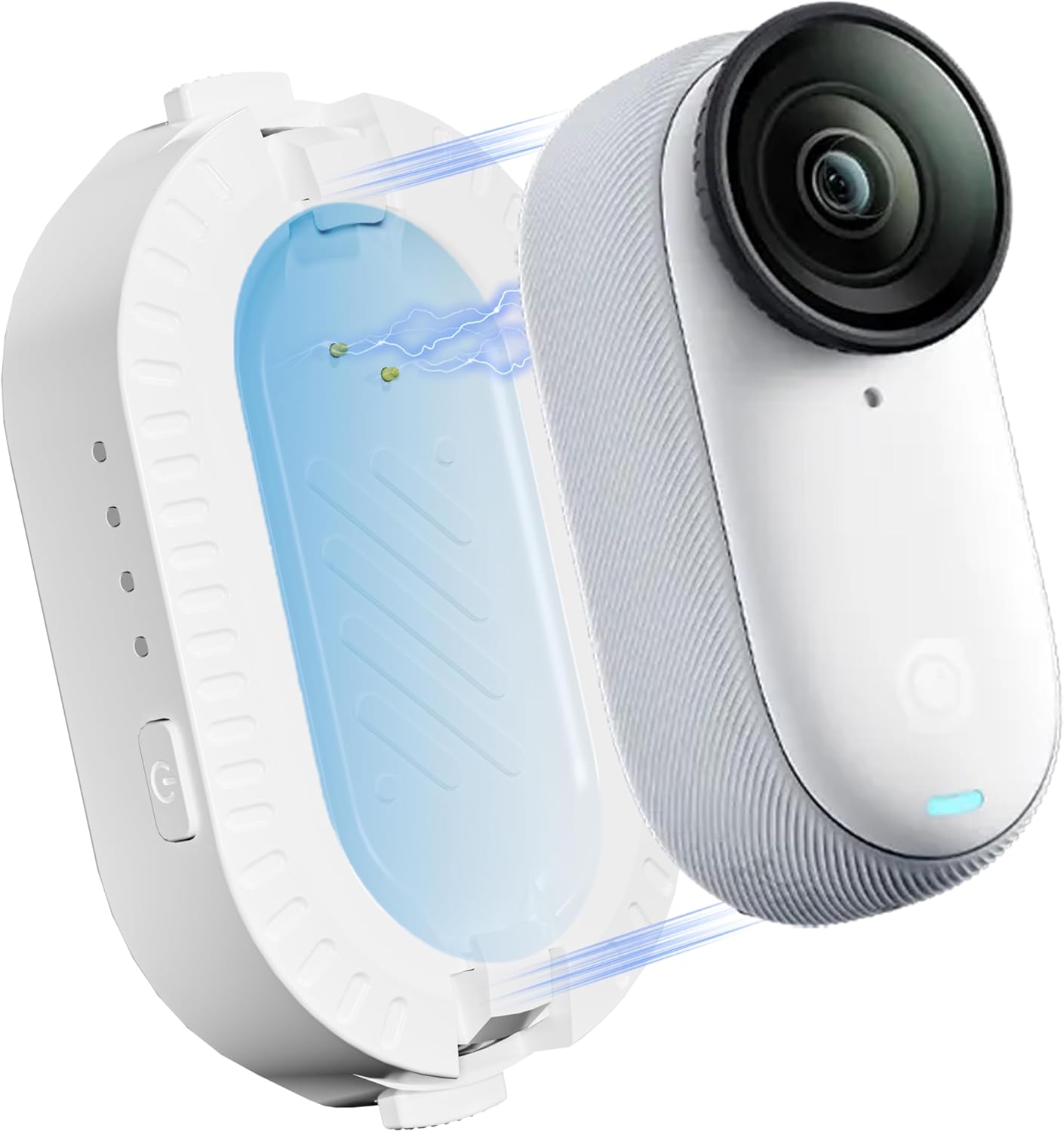 Battery Pack for Insta360 GO 3S/3, Extended Battery Life Fast Battery Charger for Insta 360 GO 3S 3 Accessories, Portable Charging Case with Magnetic Base, Multi-Layered Protection, Indicator Light