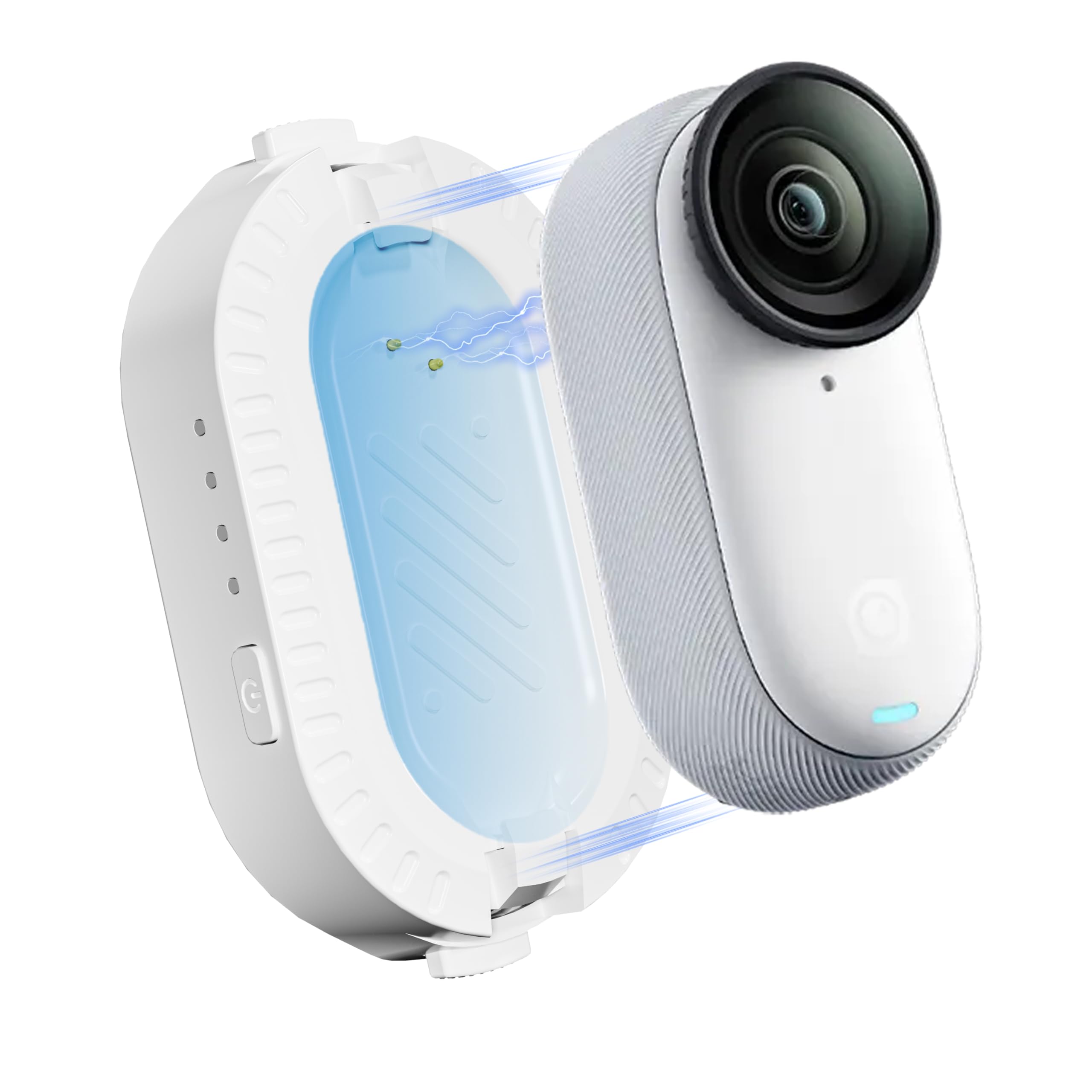Batteria per Insta360 GO 3S/3, durata prolungata della batteria, caricatore rapido per accessori Insta 360 GO 3S 3, custodia di ricarica portatile con base magnetica, protezione multistrato, spia