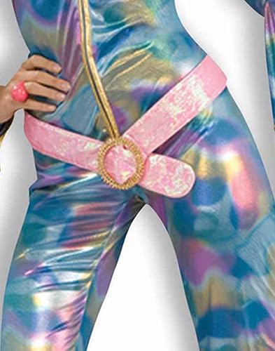 Miniatura 4 de Forum Novelties Disfraz de mamá disco de los años 70 para mujer, azul, talla ML, Multicolor -