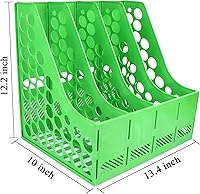 Vista 2 de SAYEEC Magazine File Holder, Plastic Desk Organizer File Folder Holder for Desk with 4 Vertical Compartments, Sturdy Desktop Binder Organizer Home
