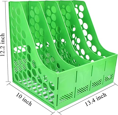 Miniatura 2 de SAYEEC Soporte para archivos de revista, organizador de escritorio de plástico, soporte para carpetas de archivos para escritorio con 4