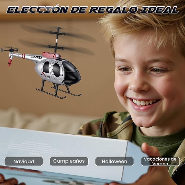 Foto 8 de 8 de SIMREX Helicóptero, helicóptero teledirigido de 2.4 GHz, 2 modos de velocidad con tiempo de vuelo de 20 min