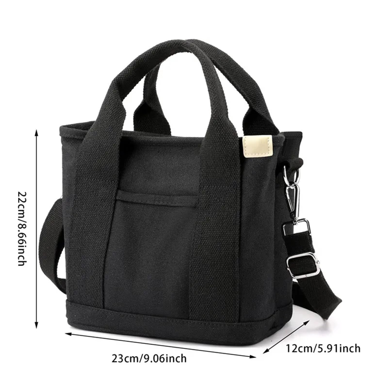 Canvas Tote Bag Damen Kleine Tasche mit Reißverschluss Lady Single Shoulder Tragbare verdickte Handy Bucket FüR Damen