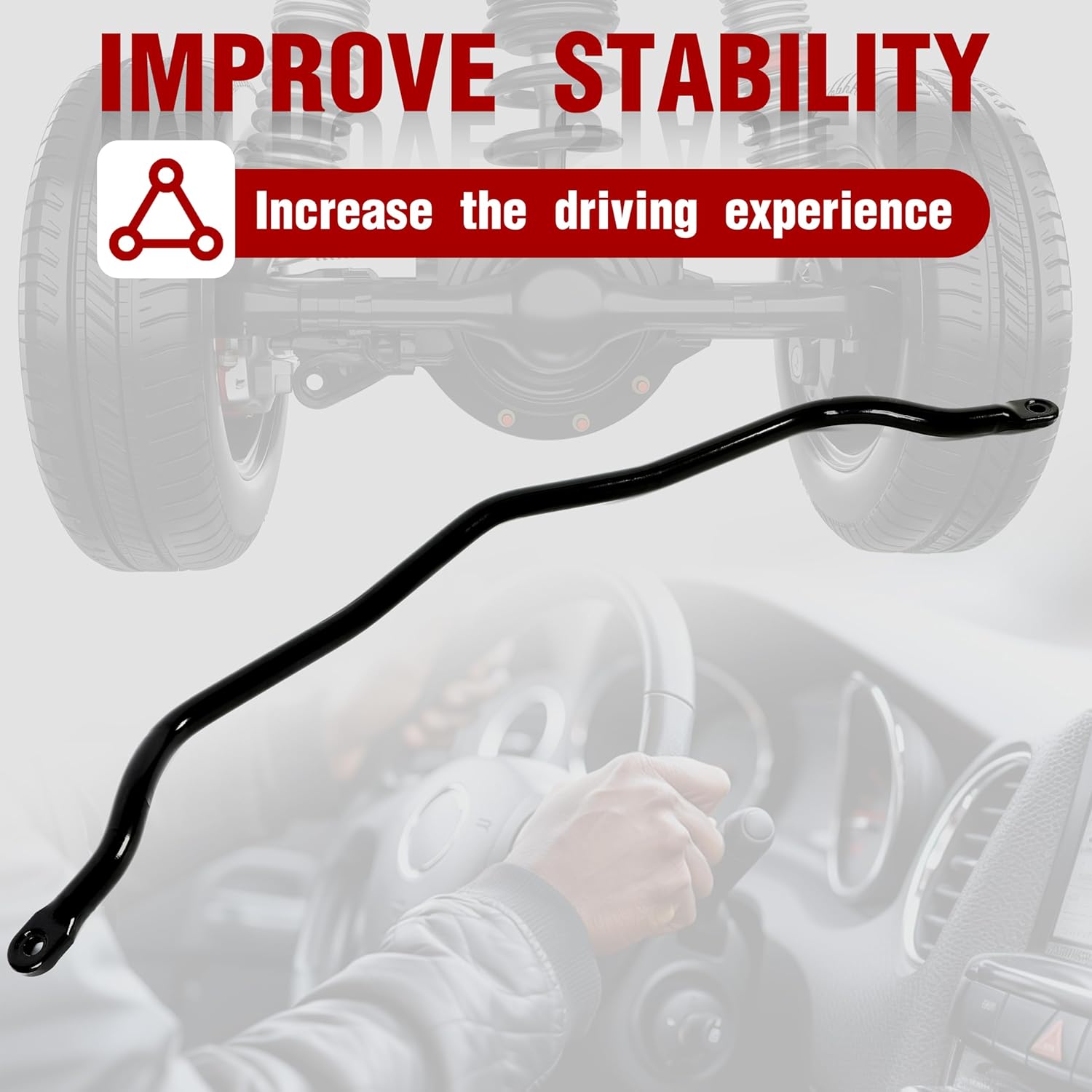 ECOTRIC Front Suspension Stabilizer Bar Compatible With 1997-2016 Chevy/Pontiac/Buick Olds Replacement For 10257316 10257317 10284146 10287717 10287944 Stabilizer Sway Bar Bushing Kit Set