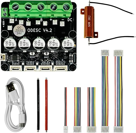 Flipsky ODESC V4.2 24V Single-Drive High-Current High-Precision Brushless Servo Motor Controller, Software Configuration Compatible with Odrivetool, FOC, BLDC