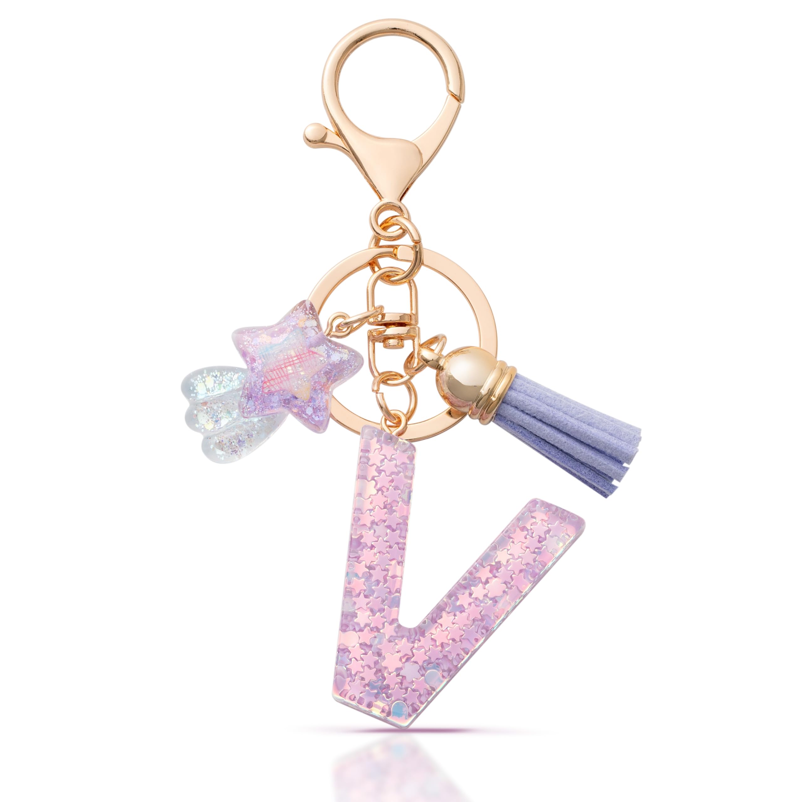 MORSUNBELA Schlüsselanhänger Buchstabe Keychain Letter Schlüsselanhänger mit Anfangsbuchstaben Geschenke für Mädchen Frauen Damen
