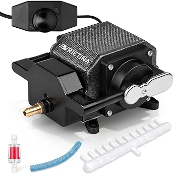40 Watt Aquarium Luftpumpe mit Dual-Kanal-Kupfermotor Aluminiumgeh use Leistungsstark Teichbel fter Max Teichinhalt 72 m  Durchflussrate 80L/Min Ideal f r Gro en Aquarien und Teichen