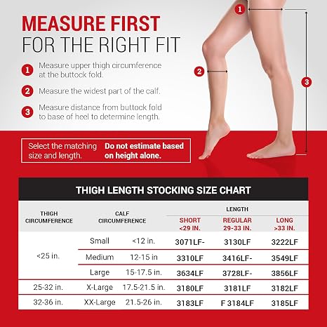 Cardinal Health T.E.D. White Thigh-High Stocking, Medium Short