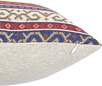 Vista 5 de Fundas de almohada bohemias para sofá, color rojo y azul, 12 x 20 pulgadas, almohadas decorativas, decoración lumbar para sala de estar, funda