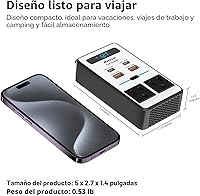 Vista 5 de 200W Inversor de corriente para automóvil DC 12V a 110V AC, adaptador de encendedor de cigarrillos con enchufe [65W USB-C]/cargador USB rápido